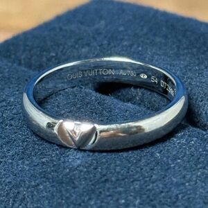 Louis Vuitton LV Volt Multi Wedding Band Ring 18K White Gold with Box Sz 54/7